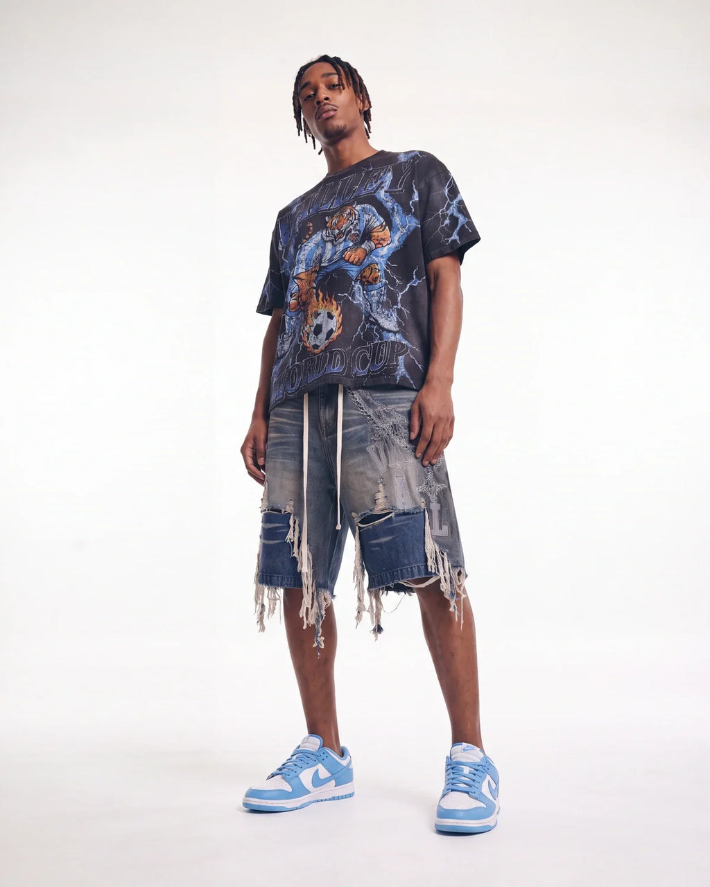 Vale Forever Chain Jorts Blue