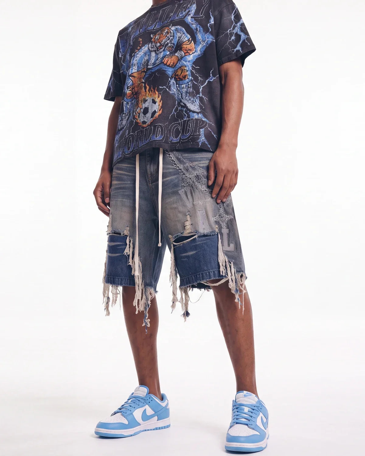 Vale Forever Chain Jorts Blue
