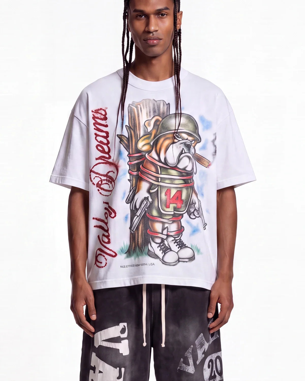 Vale Forever Dog of War Bling Tee White