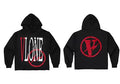 Vlone Circle Lightning Graphic Hoodie - Black/Red