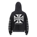 West Coast Choppers Iron Cross Sleeve & Back Logo Hoodie - Vintage Black