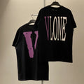 Vlone Stacked Logo Graphic T-Shirt - Black/Purple