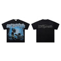 Majestik Football Catch 87 Lightning Storm Vintage Washed Oversized Graphic Tee