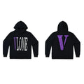 Vlone Classic Logo Graphic Hoodie - Black/Purple