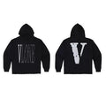 Vlone Classic Logo Graphic Hoodie - Black/Dusty Purple