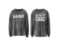 Saint Michael "SAINT" & Box Logo Long Sleeve - Black