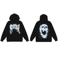 Revenge Ice Blue Splatter Skull Arch Logo Pullover Hoodie