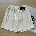 Mixed EMOTION Cursive Emotion Script Beige Sweat Shorts