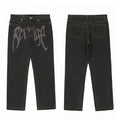 Revenge Vintage Dark Wash Gothic Logo Denim Jeans