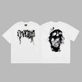Revenge Smoke & Ink Skull Graphic Short Sleeve T-Shirt White