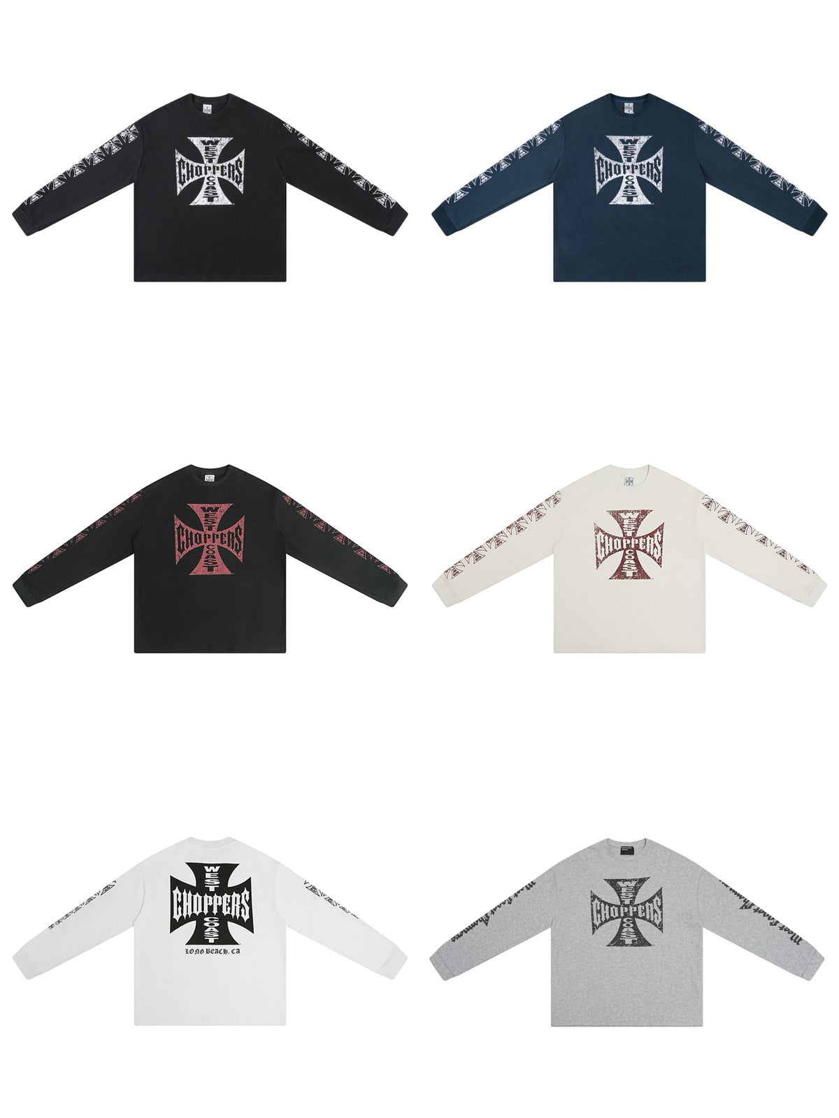 West Coast Choppers Cross Print ERD Stylist Same Style Waffle Sanskrit Long Sleeve (5)