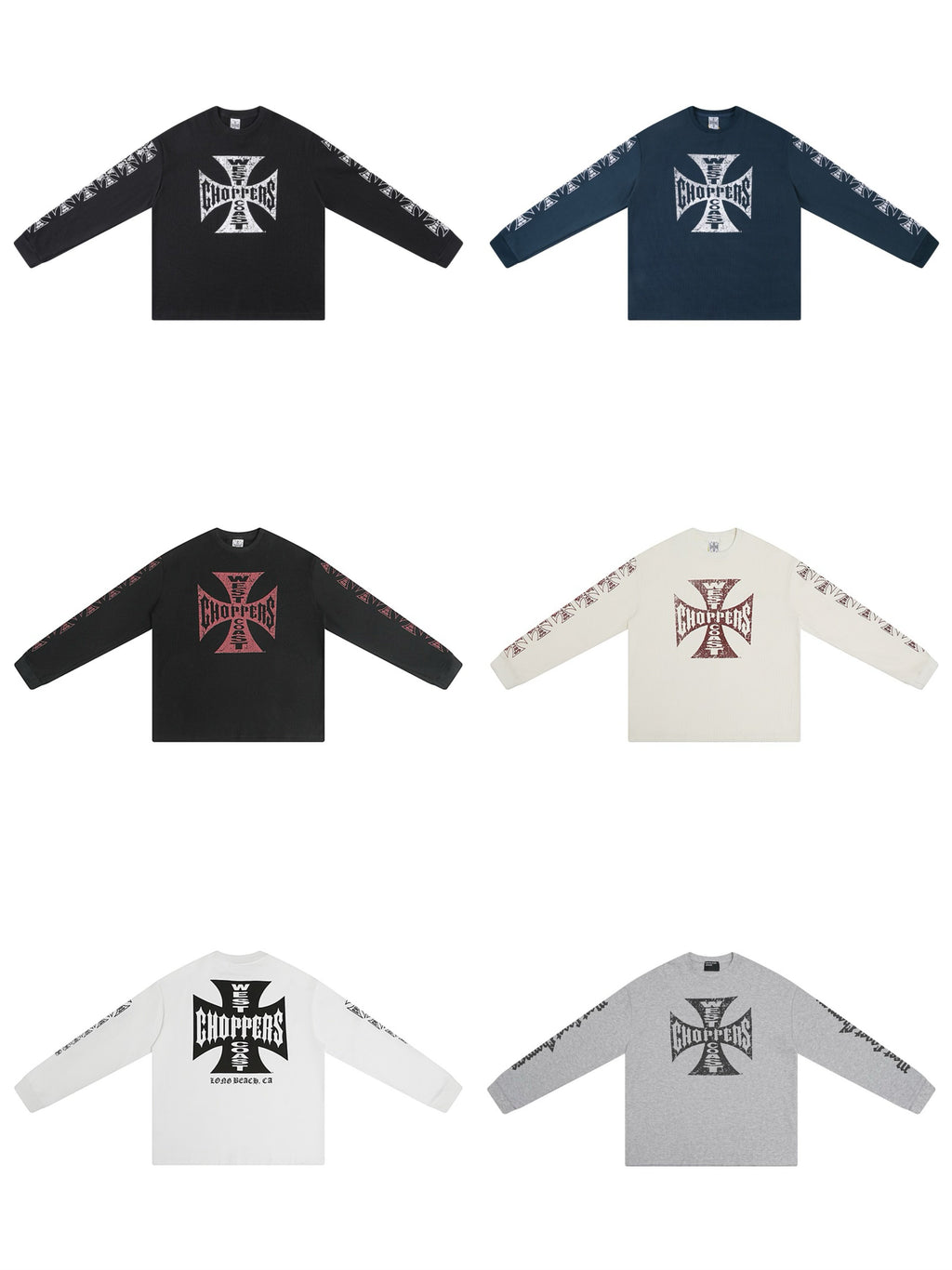 West Coast Choppers Cross Print ERD Stylist Same Style Waffle Sanskrit Long Sleeve (3)