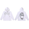 Revenge Screaming Skull Arch Logo Pullover Hoodie white