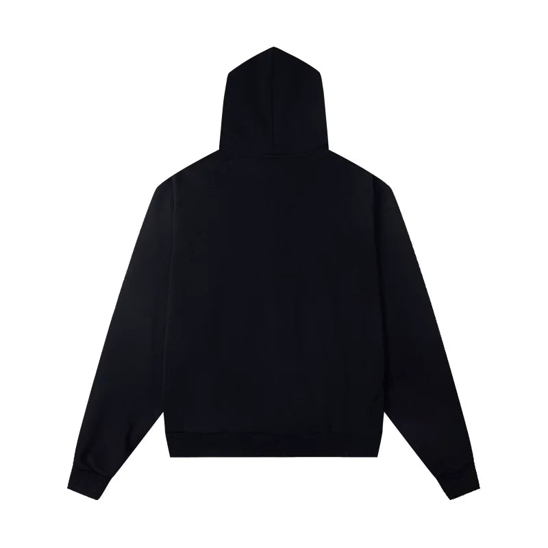 Mixed EMOTION Studded Gothic Letter Black Full‑Zip Hoodie