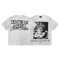 Mixed EMOTION Blindfolded Flower‑Crown Cherub Vintage Washed White Oversized Graphic Tee