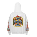 West Coast Choppers Flame Iron Cross Hoodie - White