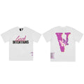 Vlone x Nav "Good Intentions" Graphic T-Shirt - White/Pink