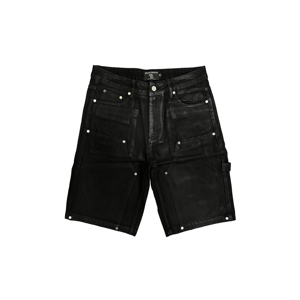 Mixed EMOTION Black Coated Denim Carpenter Jorts