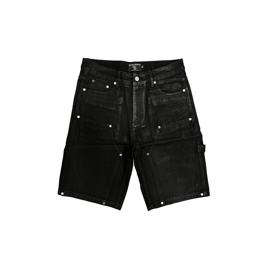 Mixed EMOTION Black Coated Denim Carpenter Jorts