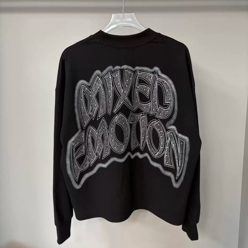 Mixed EMOTION Rhinestone Angel Band Crewneck Sweatshirt