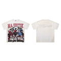Majestik Hell Pro Boxing Skeleton Boxers Vintage Washed Oversized Graphic Tee