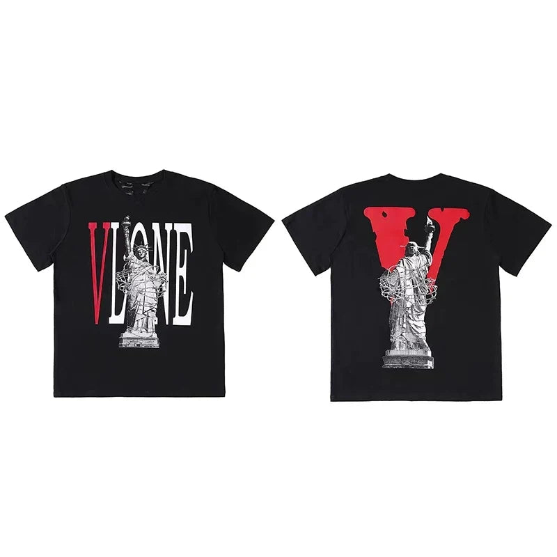 Vlone Statue of Liberty Graphic T-Shirt - Black/Red