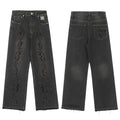 Revenge Vintage Wash Thorn Embroidery Relaxed Denim Jeans