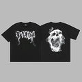 Revenge Smoke & Ink Skull Graphic Short Sleeve T-Shirt Black