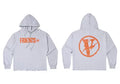 Vlone Circle Lightning Graphic Hoodie - Heather Grey/Orange
