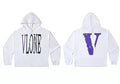 Vlone Classic Logo Graphic Hoodie - White/Purple