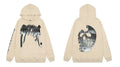 Revenge Cream Metallic Silver 3D Skull Arch Logo Pullover Hoodie