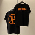 Vlone "FRIENDS" Circle Graphic T-Shirt - Black/Orange