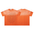 Majestik Rhinestone Spider Web Vintage Washed Orange Oversized Graphic Tee