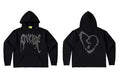 Vlone x Revenge Collaboration Graphic Hoodie - Black/Silver