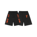 Vlone "Die Alone" Graphic Sweatshorts - Black/Orange