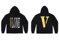 Vlone Classic Logo Graphic Hoodie - Black/Gold