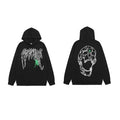 Revenge Black Neon Green Geometric Spider Skull Pullover Hoodie