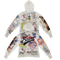 Saint Michael All-Over Graffiti Print "SAINT" Hoodie - Off-White