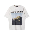 Saint Michael "HATE SAINT" Sheep & Landscape Vintage T-Shirt - Off-White