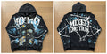 Mixed EMOTION Gas Mask Barbed Wire Vintage Washed Black Full‑Zip Hoodie