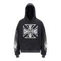 West Coast Choppers Spiderweb Sleeve Iron Cross Hoodie - Black