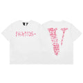 Vlone Lip Print "FRIENDS-" Graphic T-Shirt - White/Pink