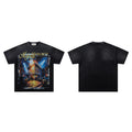 Majestik Fire Dept Born From Fire Burning City Vintage Washed Oversized Graphic Tee