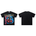 Majestik Champion Sports Vintage Boxing Gloves Lightning Cross Vintage Washed Black Oversized Graphic Tee