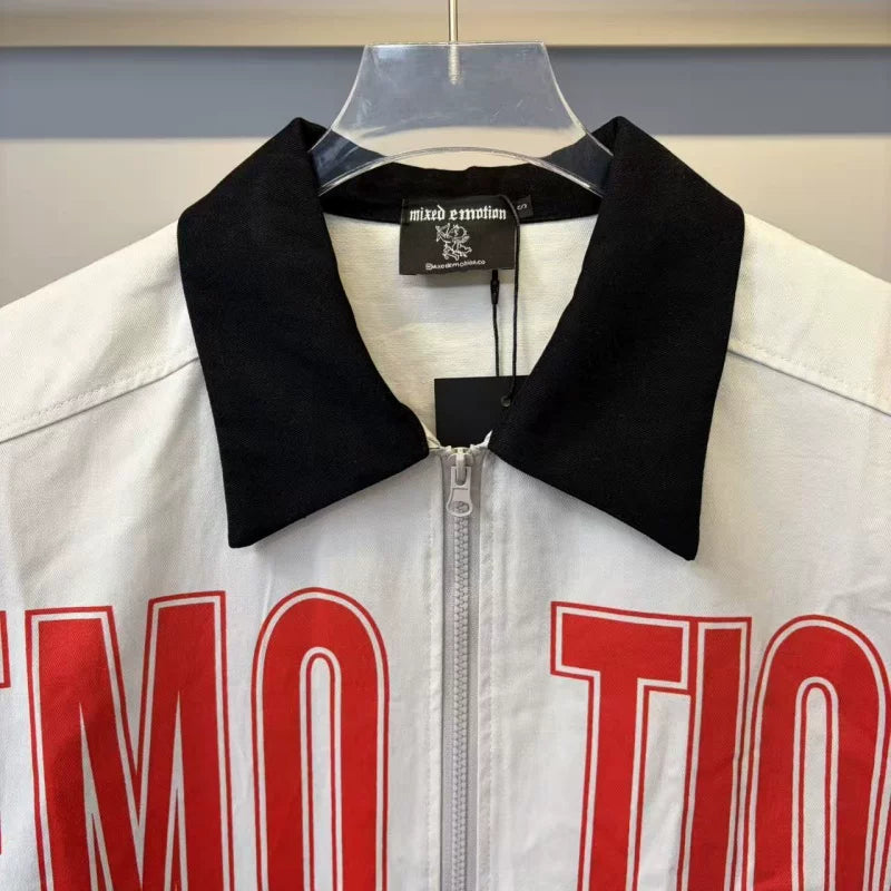 Mixed EMOTION Cupid Graphic Zip‑Up Short Sleeve Shirt