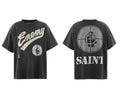 Saint Michael "Enemy" & Target Graphic Vintage T-Shirt - Black
