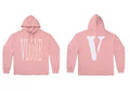 Vlone Classic Logo Graphic Hoodie - Pink/White