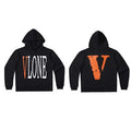 Vlone Classic Logo Graphic Hoodie - Black/Orange