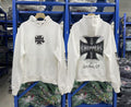 West Coast Choppers Iron Cross Back Logo Hoodie - White