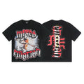 Mixed EMOTION Cupid Archer Rhinestone Gothic Letter Black Oversized Graphic Tee
